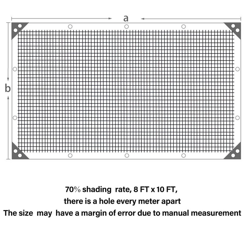 winemana Black Shade Cloth 70%  8x10 FT Mesh Tarp - Garden Shade for Greenhouse  Patio  Vegetables  Plants Cover and Chicken Coops  Sun Shade Net for Outdoor Protection with Reinforced Grommets - Image 3